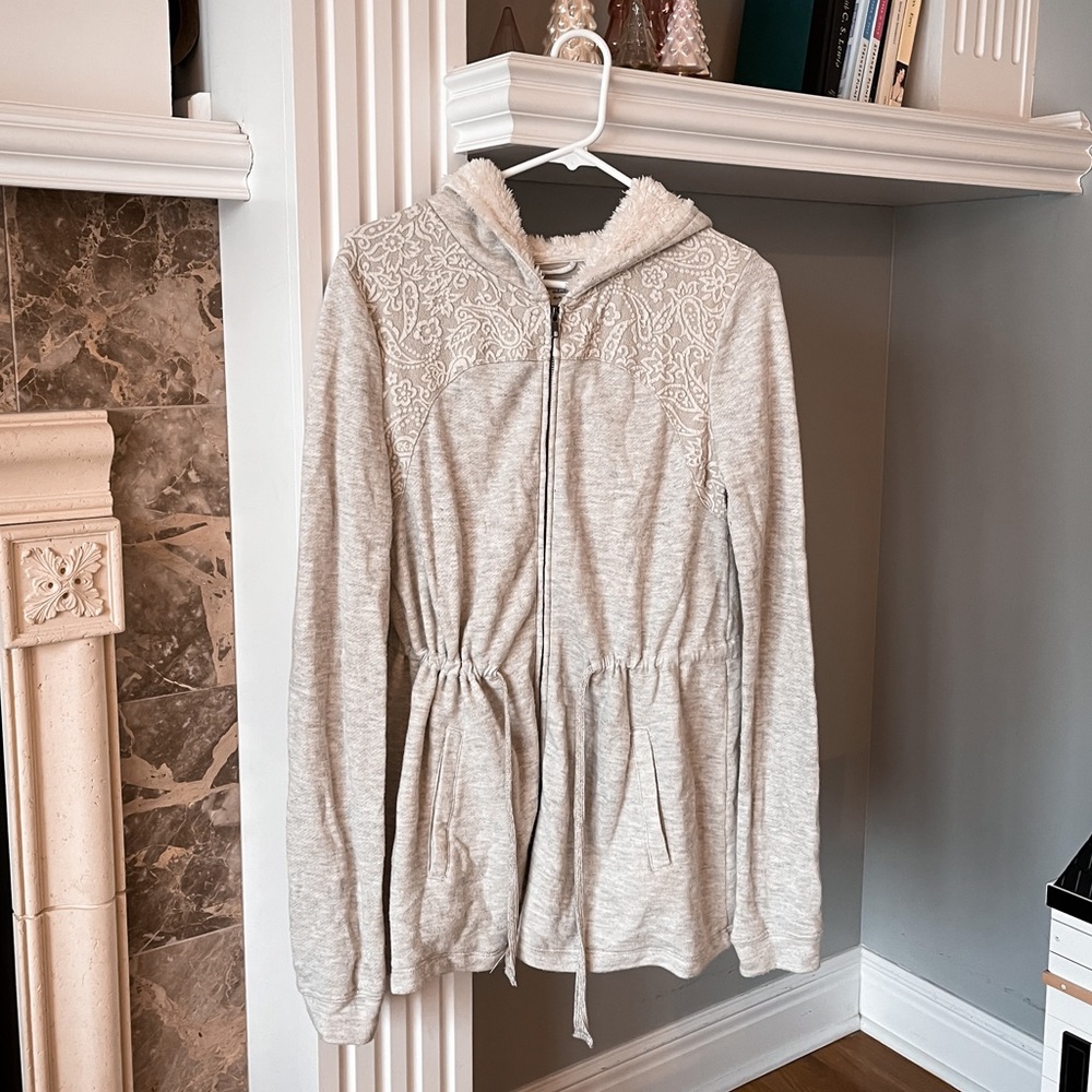 Anthropologie | Saturday Sunday Hooded heather grey cardigan | L